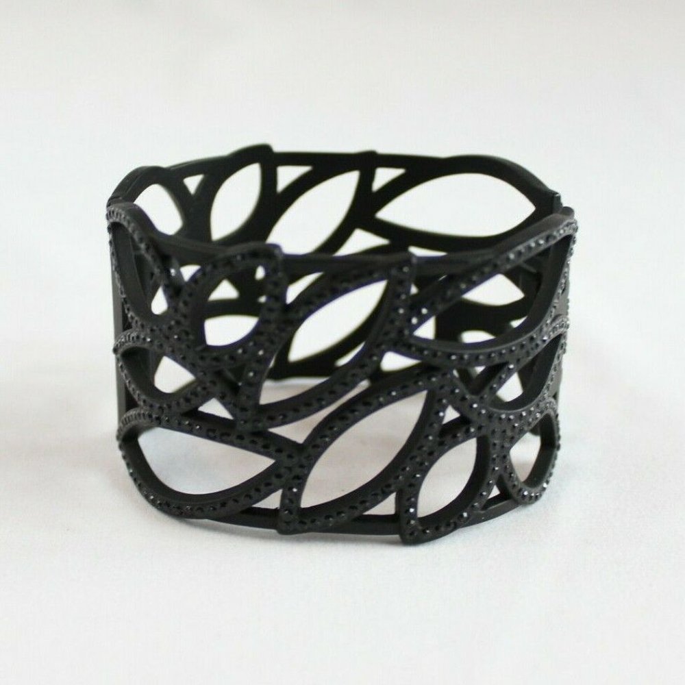 Lia Sophia Black Crystal Bangle bracelet